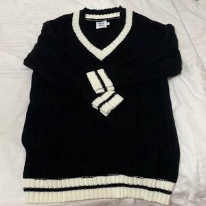 Y2K varsity cable knit sweater